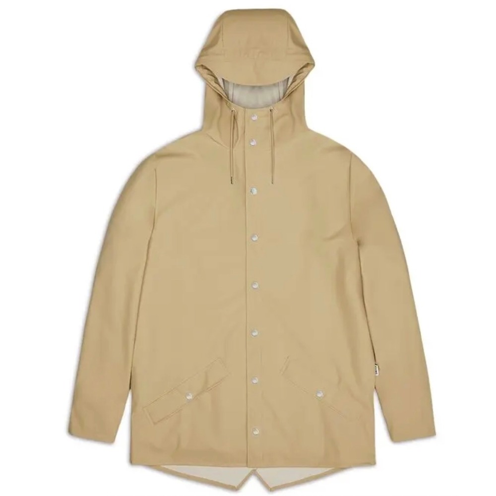 RAINS Hooded Unisex Rain Jacket Sand Water Resistant Raincoat XL NWT $125